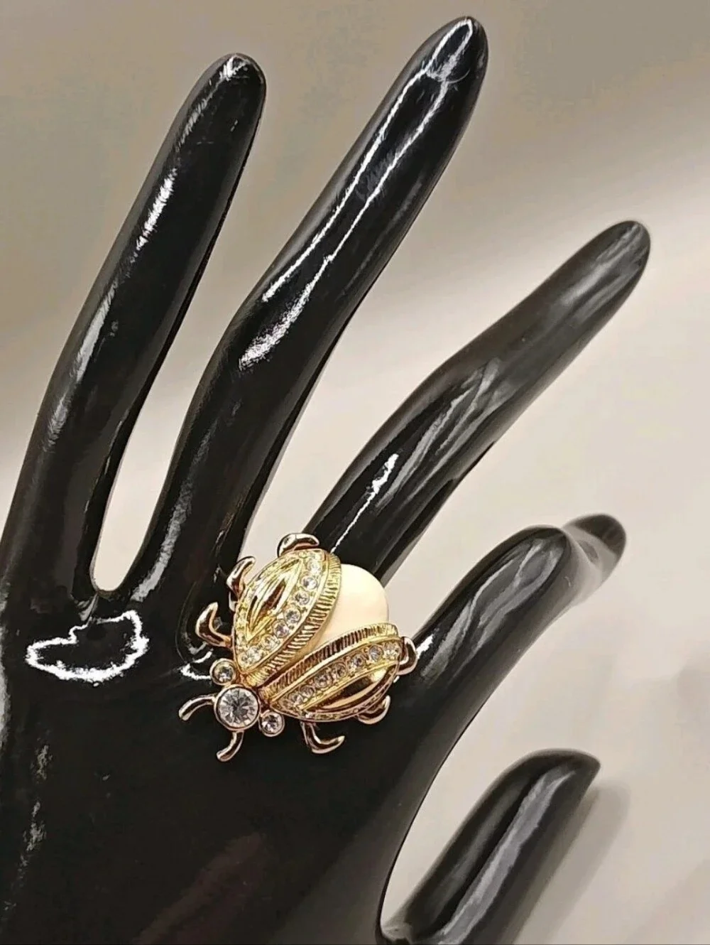Vintage Kate Spade Ring Large Bugs Cocktail Statement Ladybug Beetle Sz 7